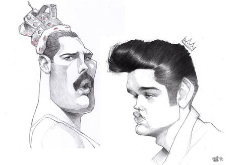 How To Draw - Freddie Mercury Drawing And Elvis Presley Drawing - Sketches