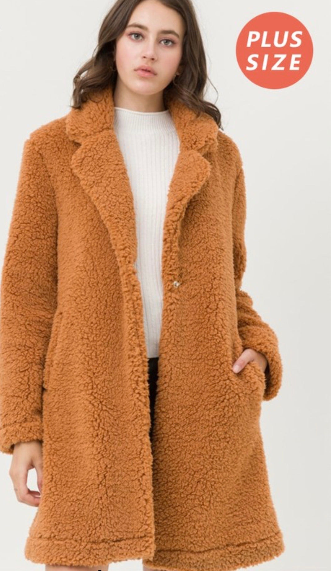 plus size teddy bear jacket