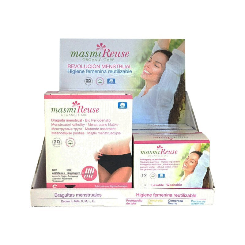 Expositor higiene femenina reutilizable bio Masmi
