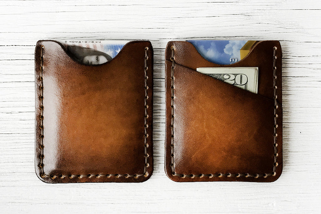 Brown Leather  Minimalist  Wallet Exsect