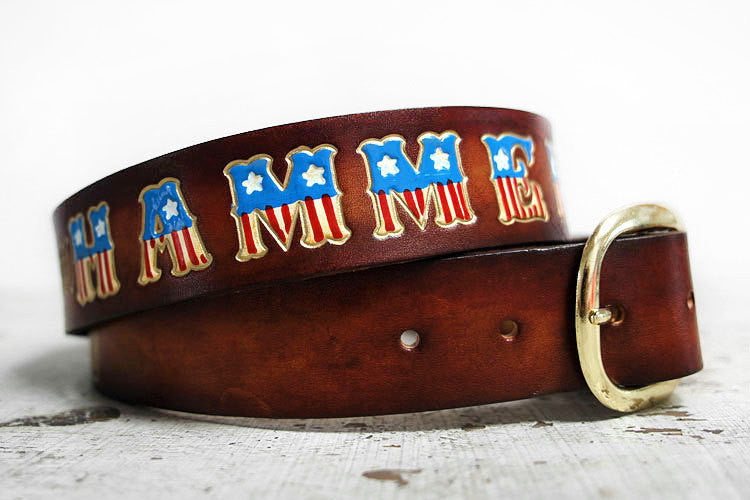 personalized leather belts