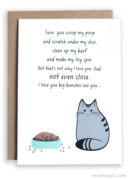 Funny Father's Day Card from The Cat – Miümi Cat