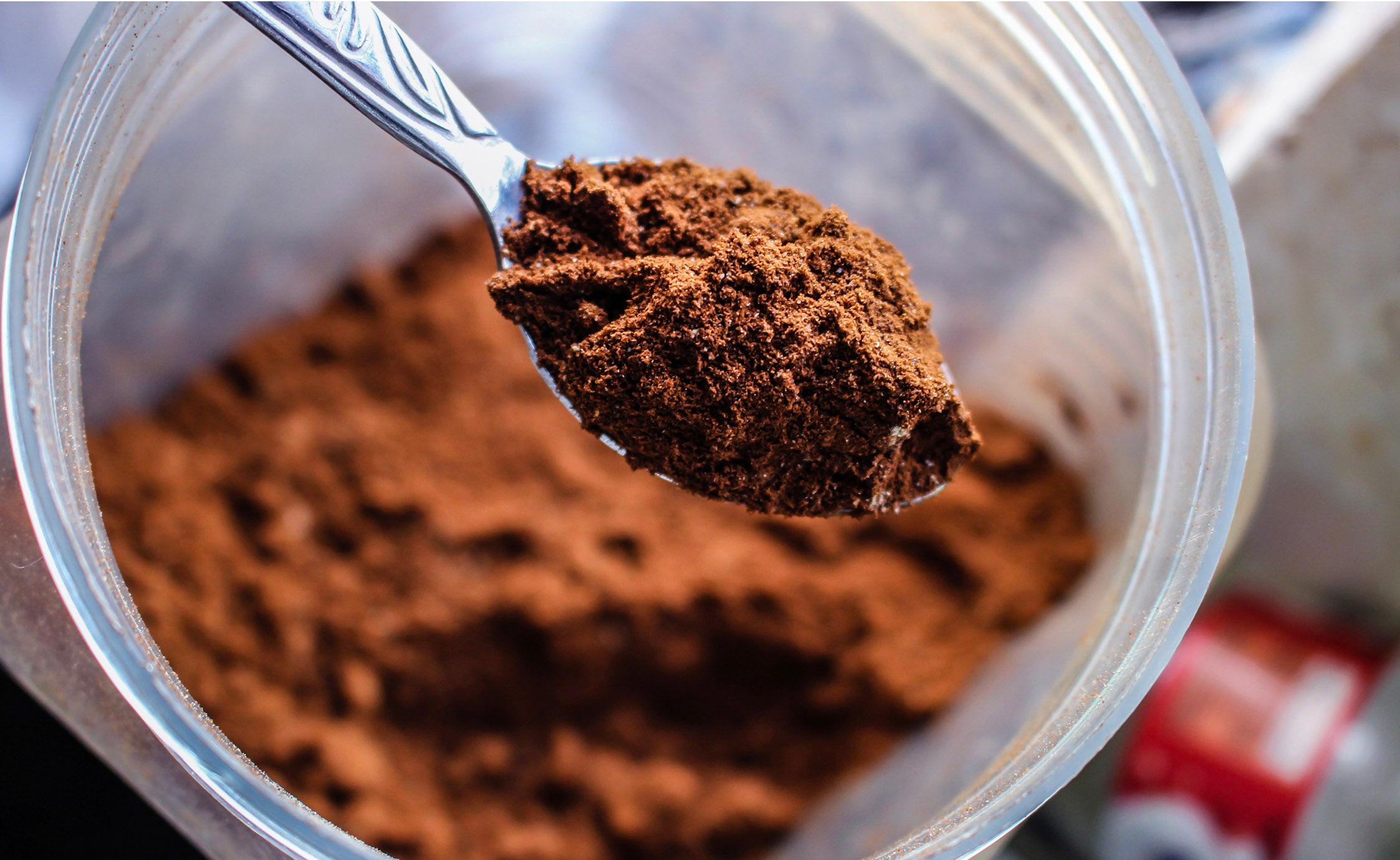 Raw cold-pressed cacao on a spoon