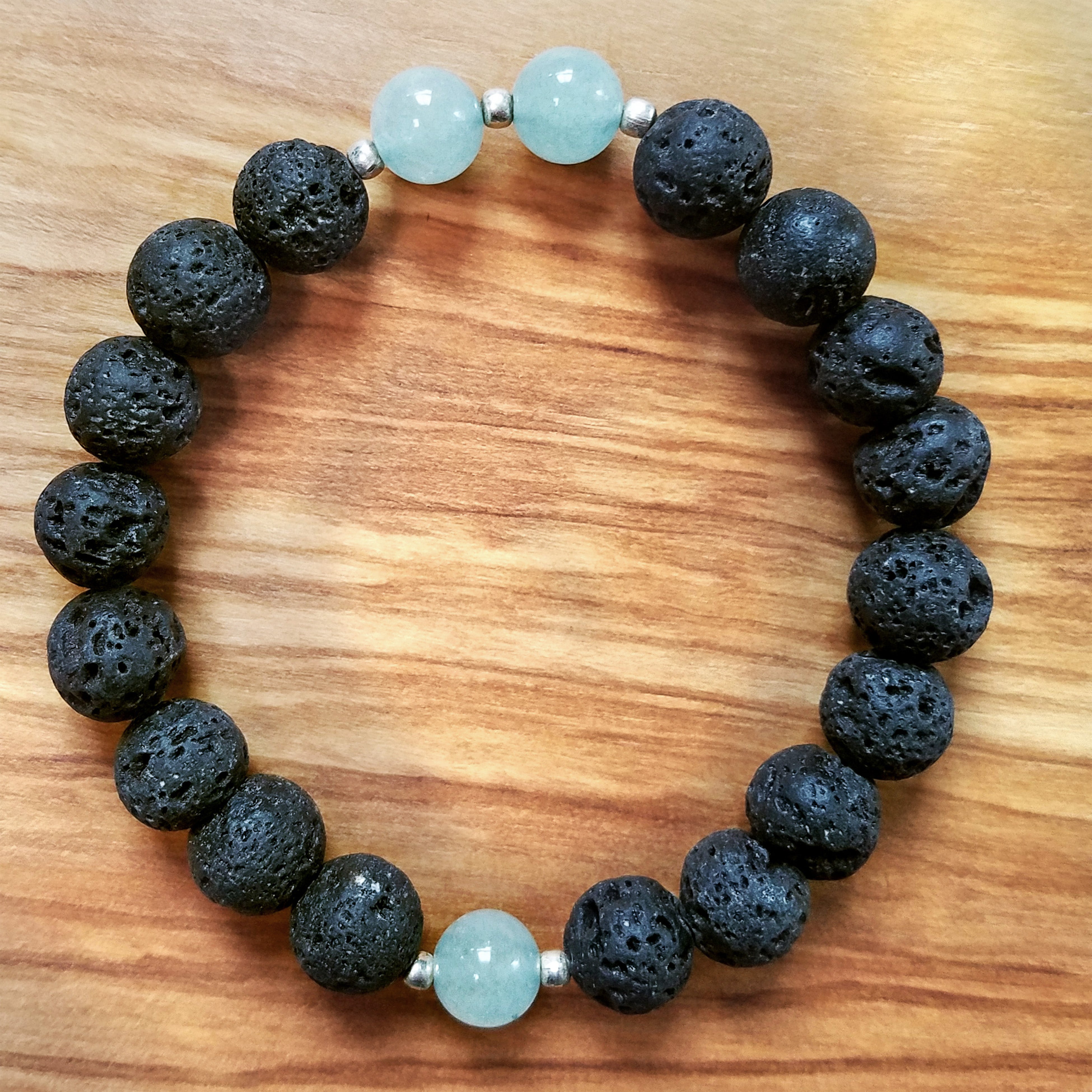 Ongepast ginder Tragisch Lava Stone & Aquamarine Bracelet - Rebel Yoga