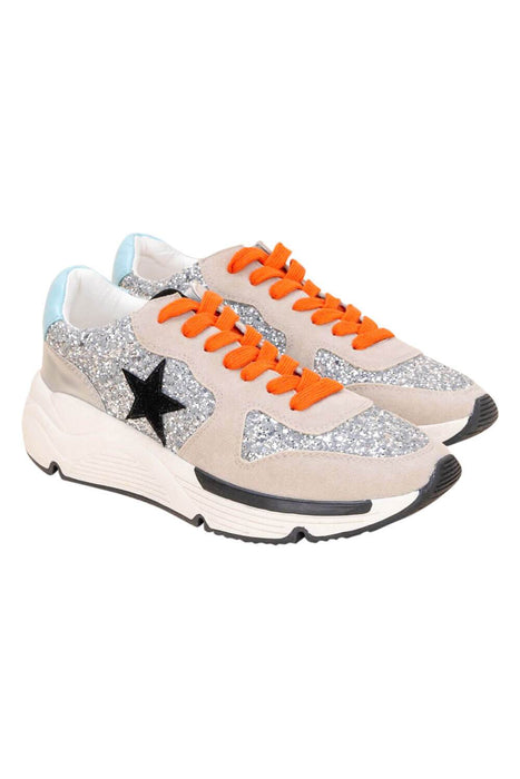 silver sparkle tennis shoes