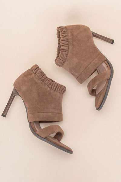 taupe open toe heels