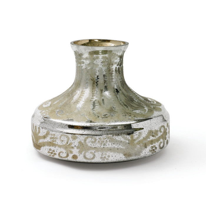 Morocco Vase with Antiqued Etched Silver