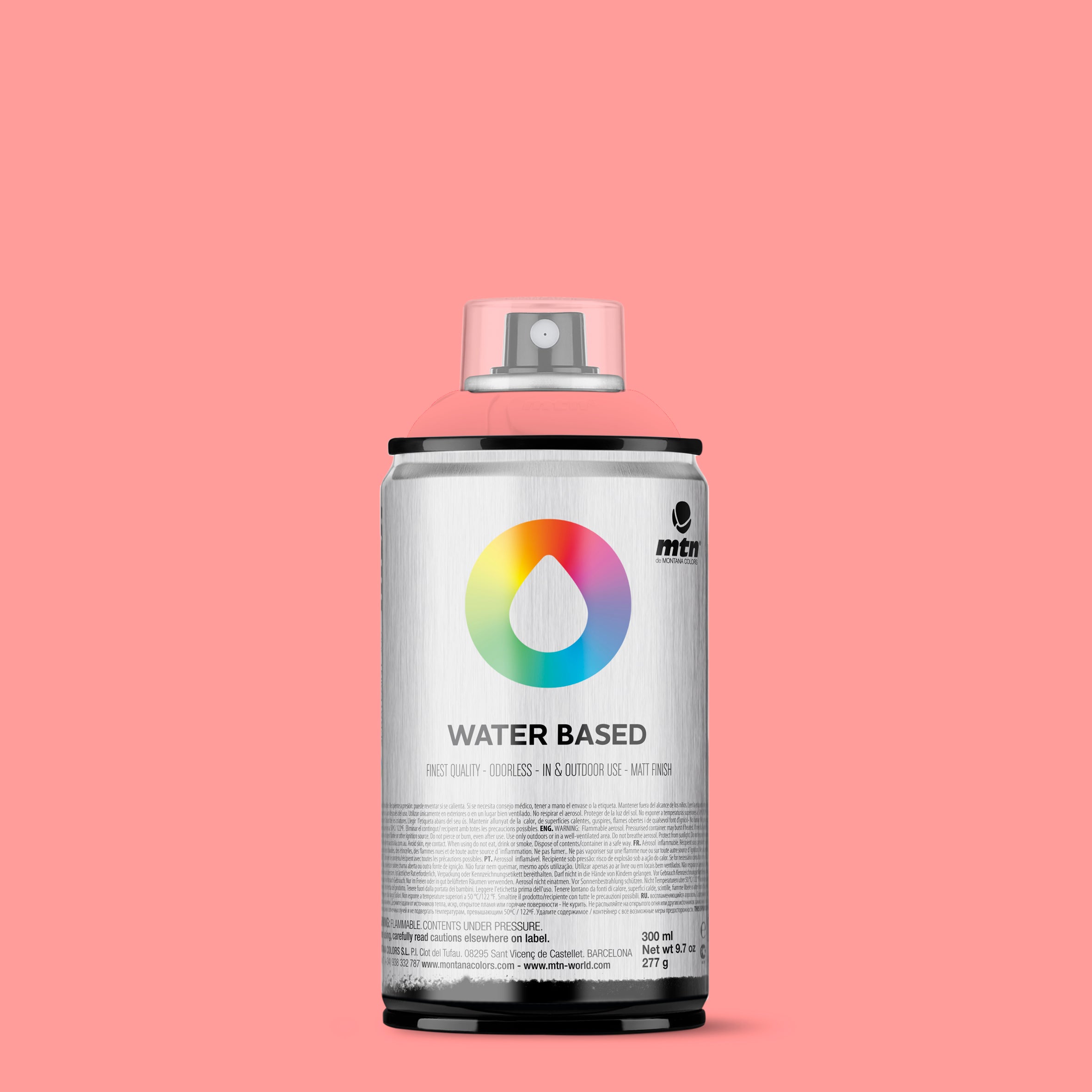 MTN Water Based 300ml Spray Paint - WRV223 - Cadmium Red Light (Buddha