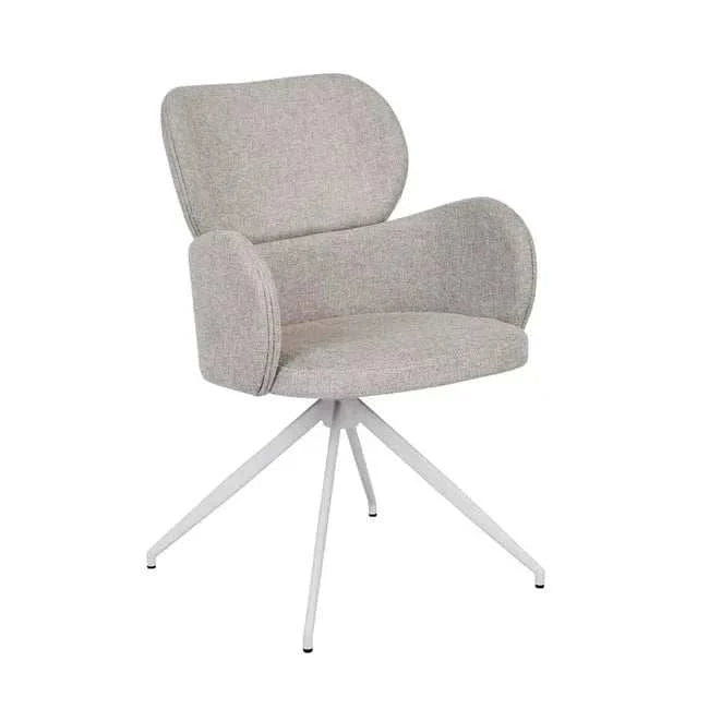 GlobeWest Edwin Spider Leg Office Chair - Winter Grey, White