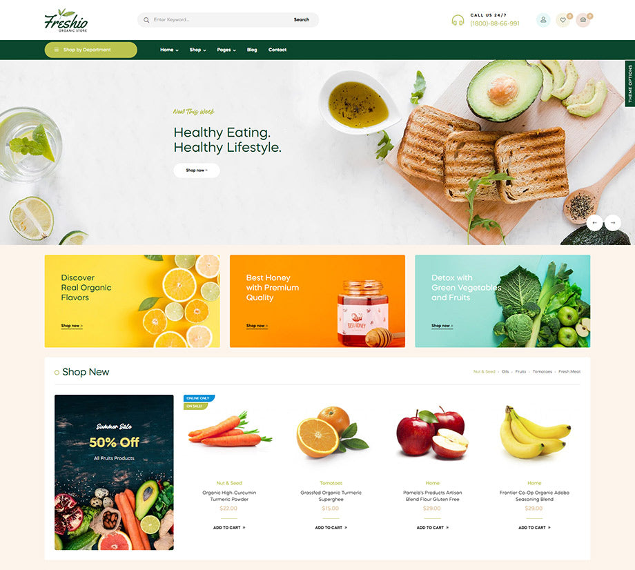 Freshio - Organic & Food Store Supermarket Prestashop Theme