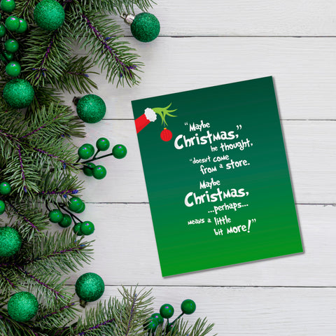 The Grinch at Christmas - Wall Art Print Decor - Green Version