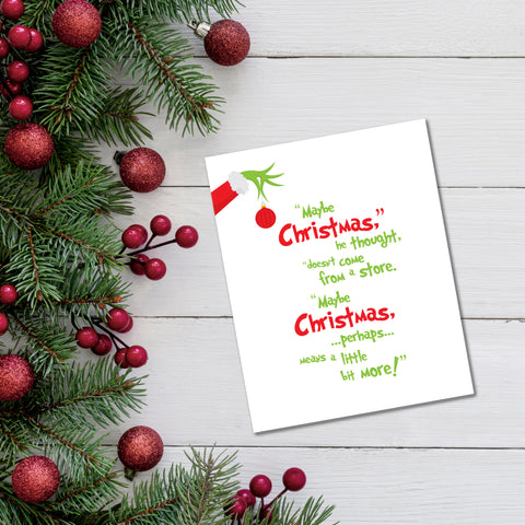The Grinch Print Poster with Christmas Saying