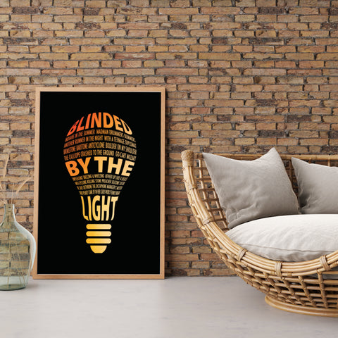 Blinded by the Light by Manfred Mann - Song Lyrics Wall Art Print Decor Poster