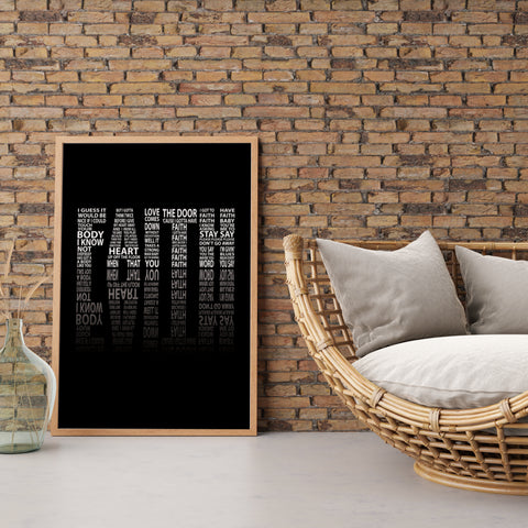 Faith by George Michael - Lyrically Inspired Song Lyric Art Poster
