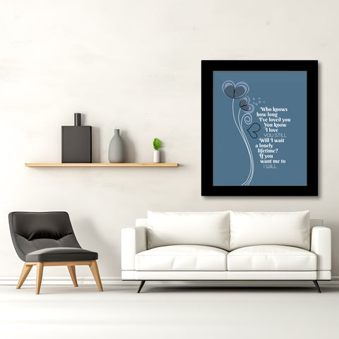 I Will by the Beatles - Classic Rock Music Gift Song Lyric Poster, Print Canvas or Plaque