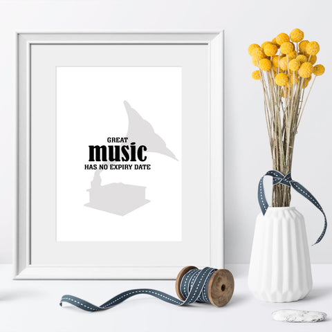 Great Music Has No Expiry Date - Visual Wall Art Inspirational Quote