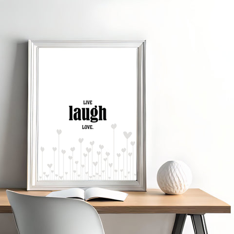 Light-Hearted Wall Quote Art - Live Laugh Love - Family Birthday Gift Print Poster