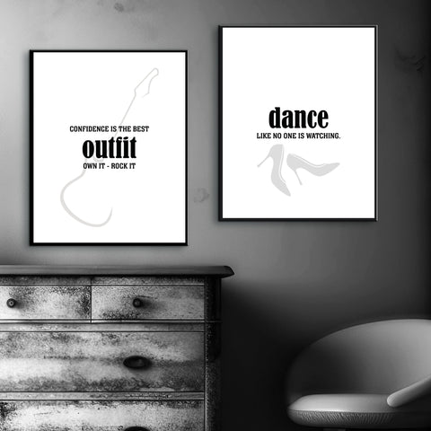 confidence is the best outfit own it rock it cat lovers poster art print decor