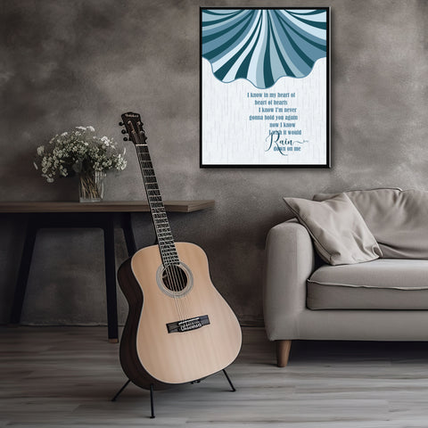 I Wish it Would Rain Down - Phil Collins - Song Lyric Wall Art Print Poster Classic Rock Music