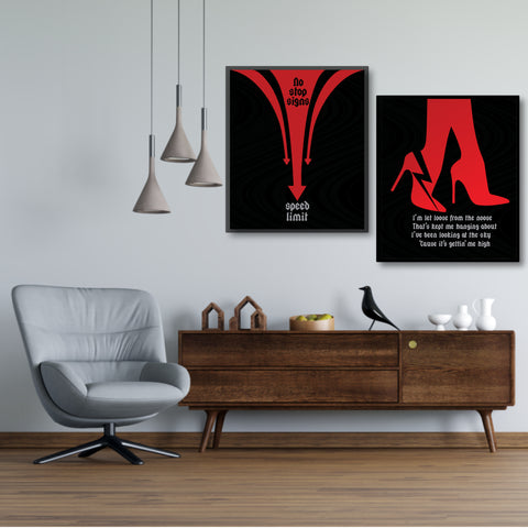 Highway to Hell ACDC song lyric illustration custom design