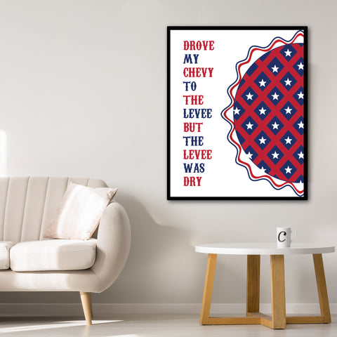 American Pie by Don McLean - Song Lyric Inspired Wall Art Print