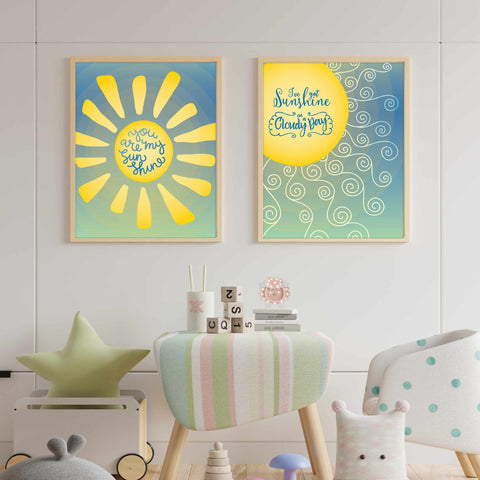 You are My Sunshine - Sunny Lyric Children's Playroom Illustration