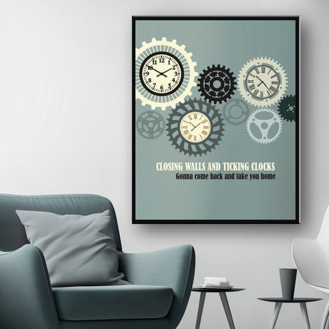 Clocks by Coldplay - song Lyric Art Wall Print Home Decor