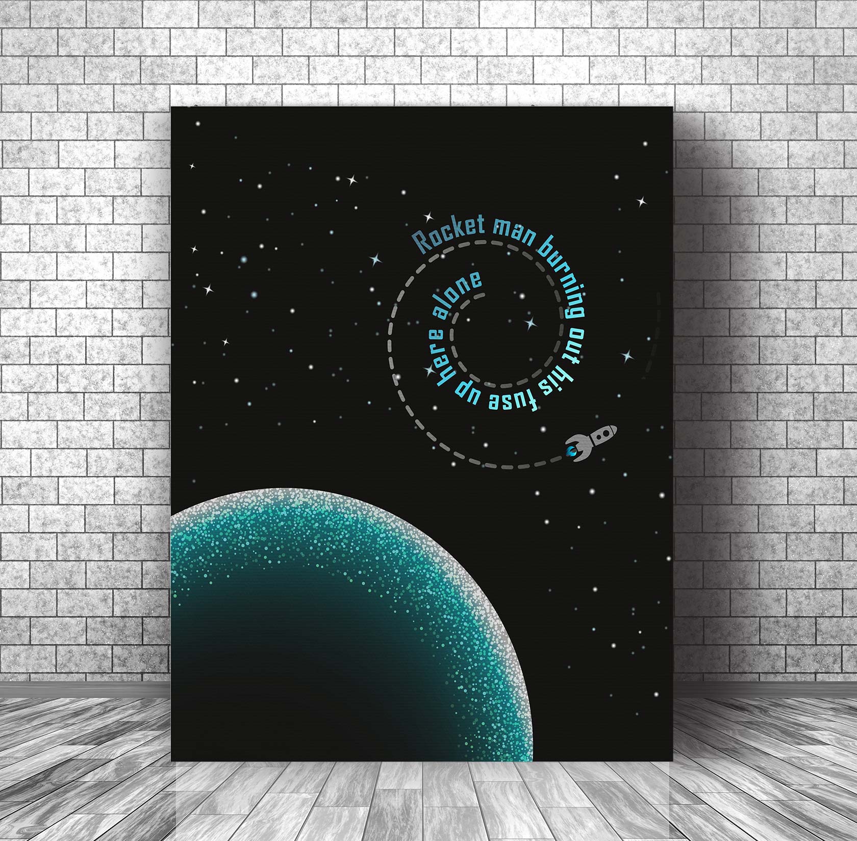 Rocket Man By Elton John Song Lyric Art Music Quote Canvas Plaque Print Decor Ebay