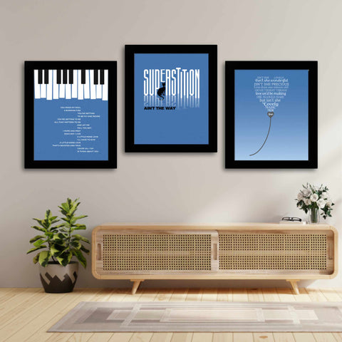 Superstition by Stevie Wonder Song Lyric Music Poster Print Wall Art