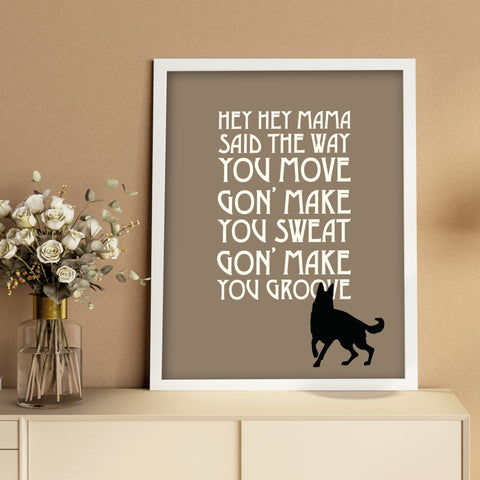 Song Lyrics Art Music Quote Poster Canvas - Black Dog by Led Zeppelin