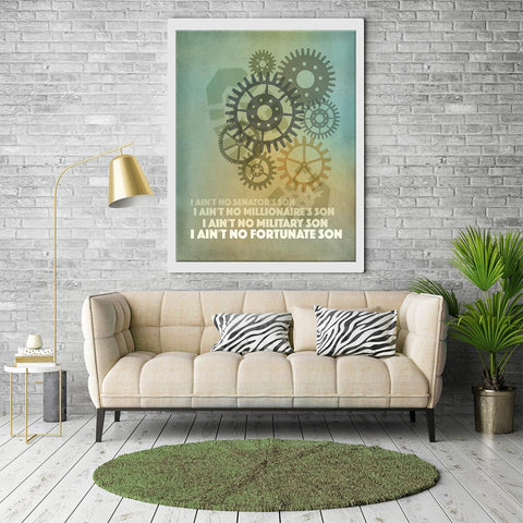 Credence Clearwater Revival - Fortunate Son - Song Lyric Art Print Poster Classic rock Music Wall Decor