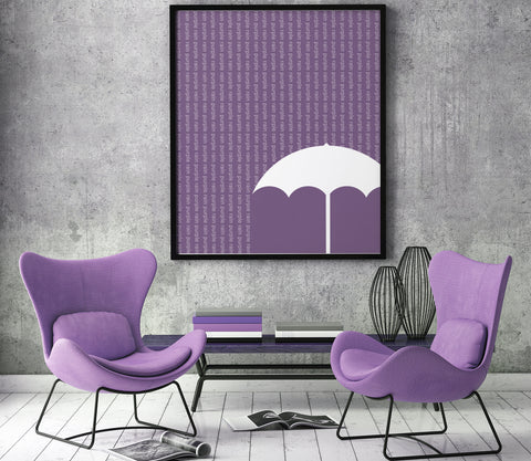 purple rain by prince song lyric wall décor music poster