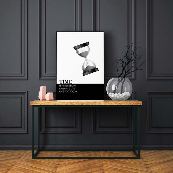 time is an illusion embrace life and live for today quote wall art print poster canvas decor