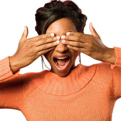 Black Woman Covering Eyes