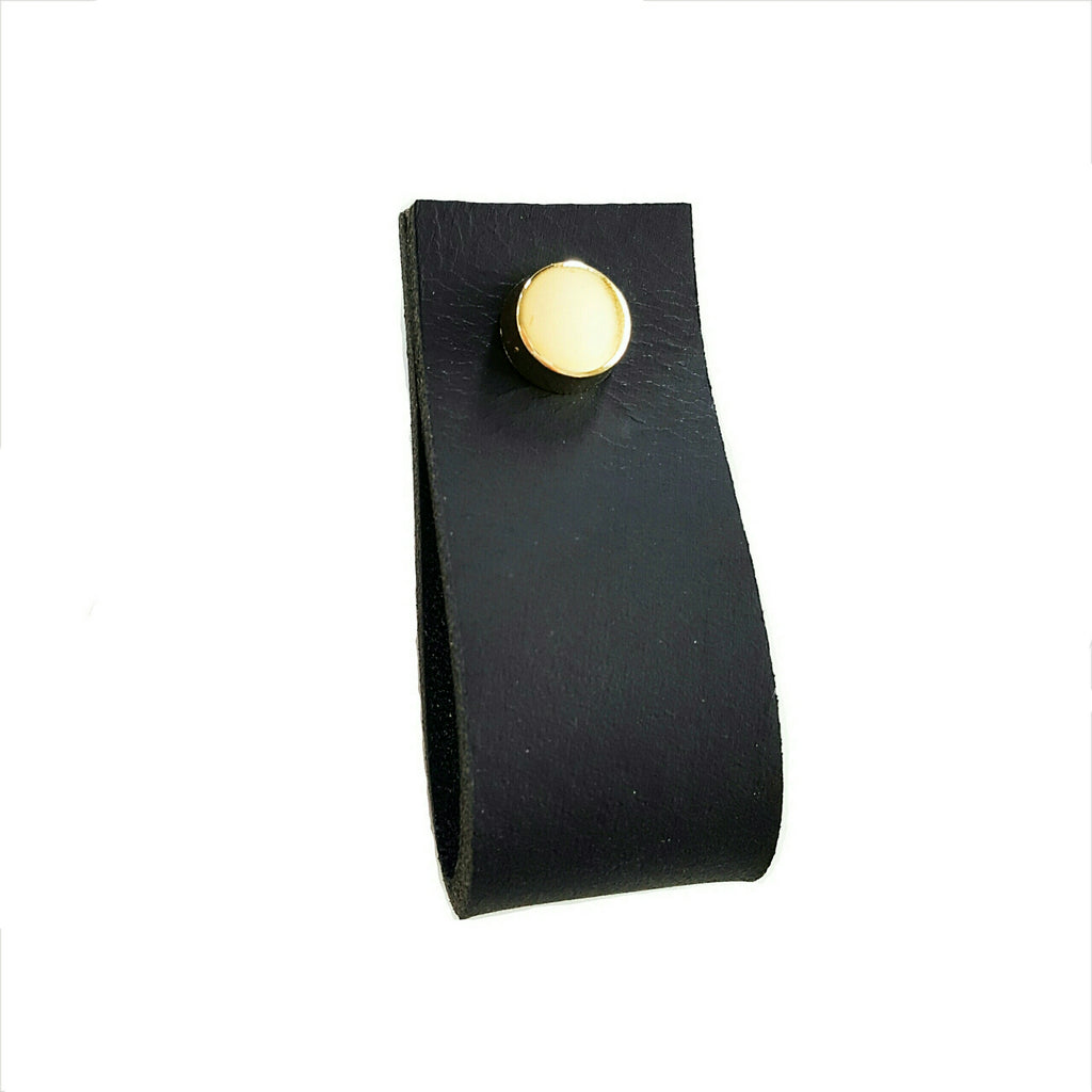 stiched leather drawer pulls