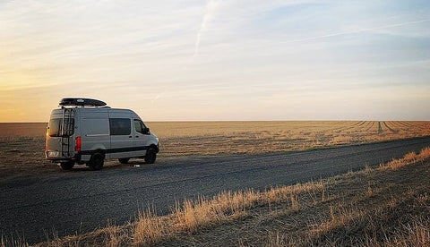 Packasport Rooftop Cargo Carrier on Mercedes Sprinter Camper Van