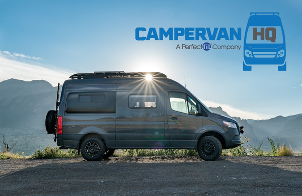 Campervan HQ merger with Perfect Fit Sprinter van windows roof rack air conditioner