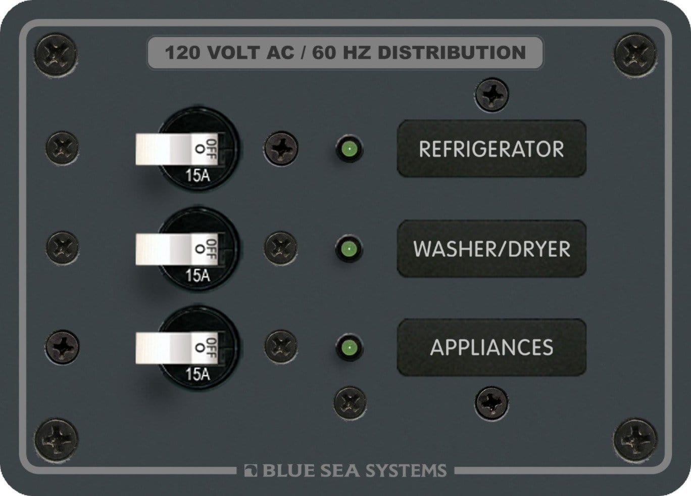 Blue Sea Ac Circuit Breaker Panel 3 Position 8058 Campervan Hq