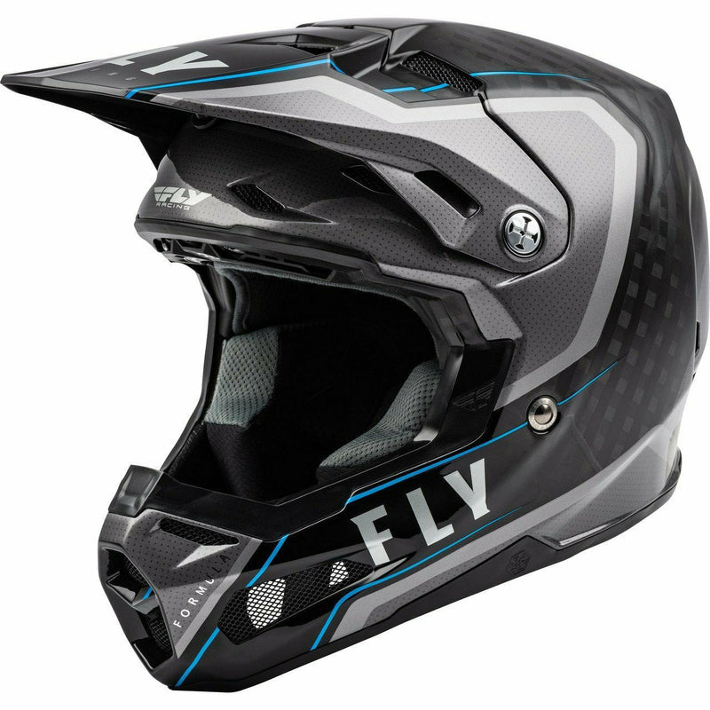 Fly Racing Formula Carbon Axon Helmet 21 Helmet Fly Racing BLACK/GREY/BLUE 2X  (4646386827347)