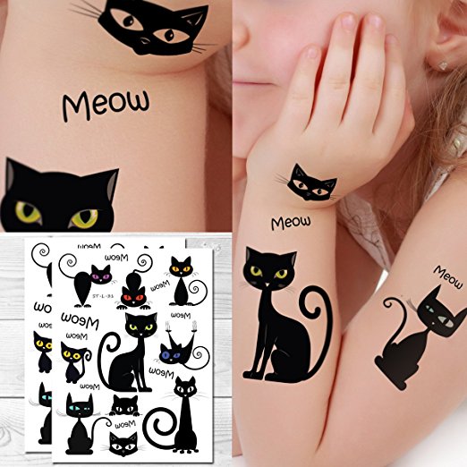 Buy WYUEN 5 PCS Small Cats Women Body Temporary Tattoos Kids Fake Tattoo  Stickers Children Body Art 98X6cm A279 Online at desertcartINDIA