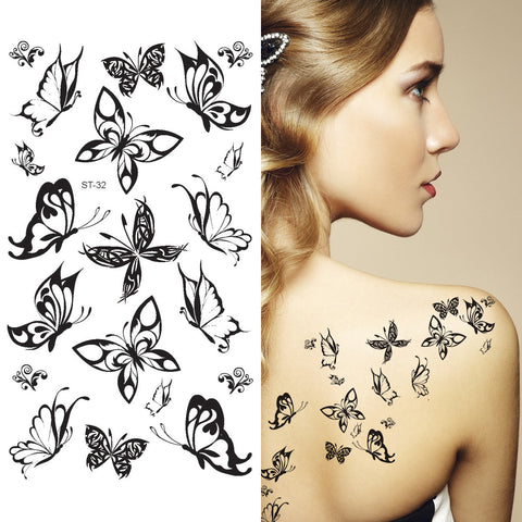 Komstec Angle Feather Love Designs Pack of 4 Temporary Tattoo Sticker For  Men and Woman Temporary body Tattoo 2x4 Inch