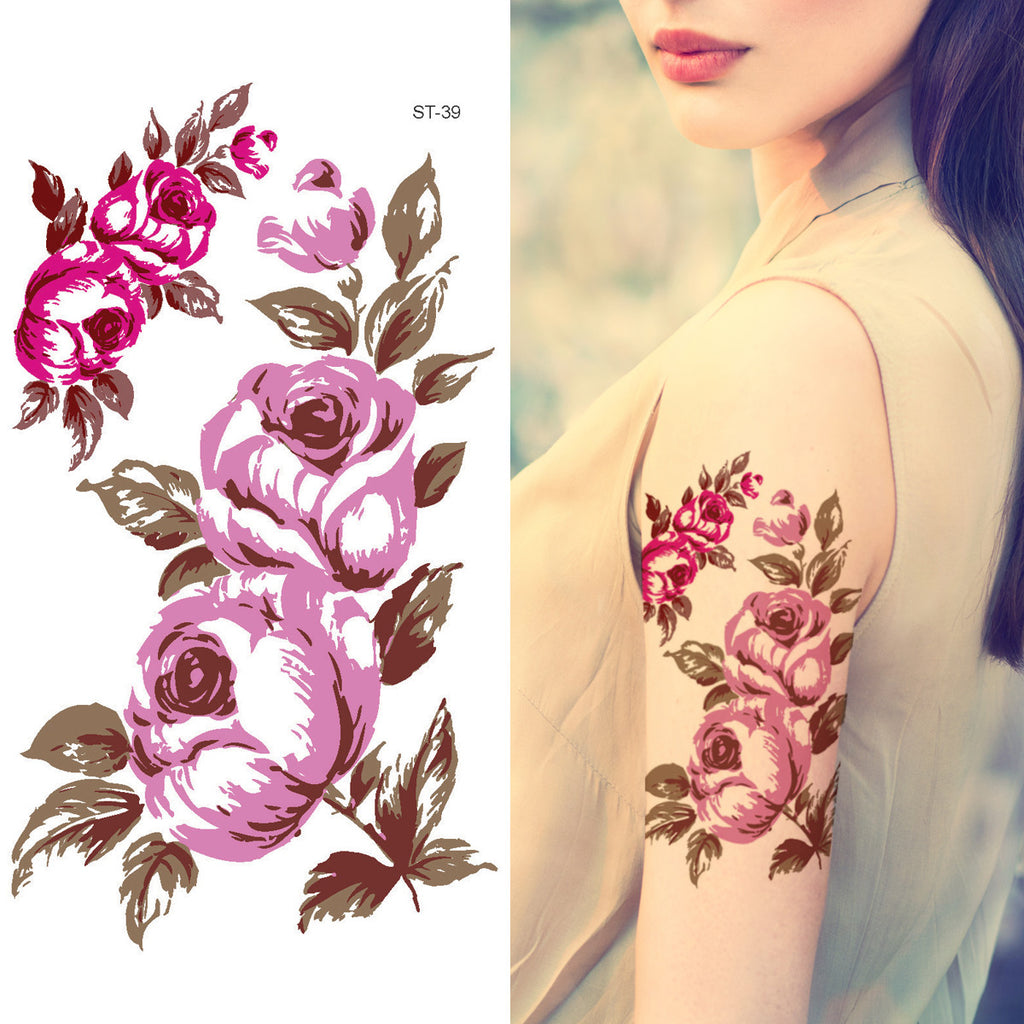 EGMBGM 24 Sheets Black Sketch Rose With Snake Temporary Tattoos For Women  Sexy Red Rose Branch Crescent Moon Tattoo Sticker For Girls Waterproof Arm  Leg Neck Fake Flowers Tattoo Temporary Tatoo Kit