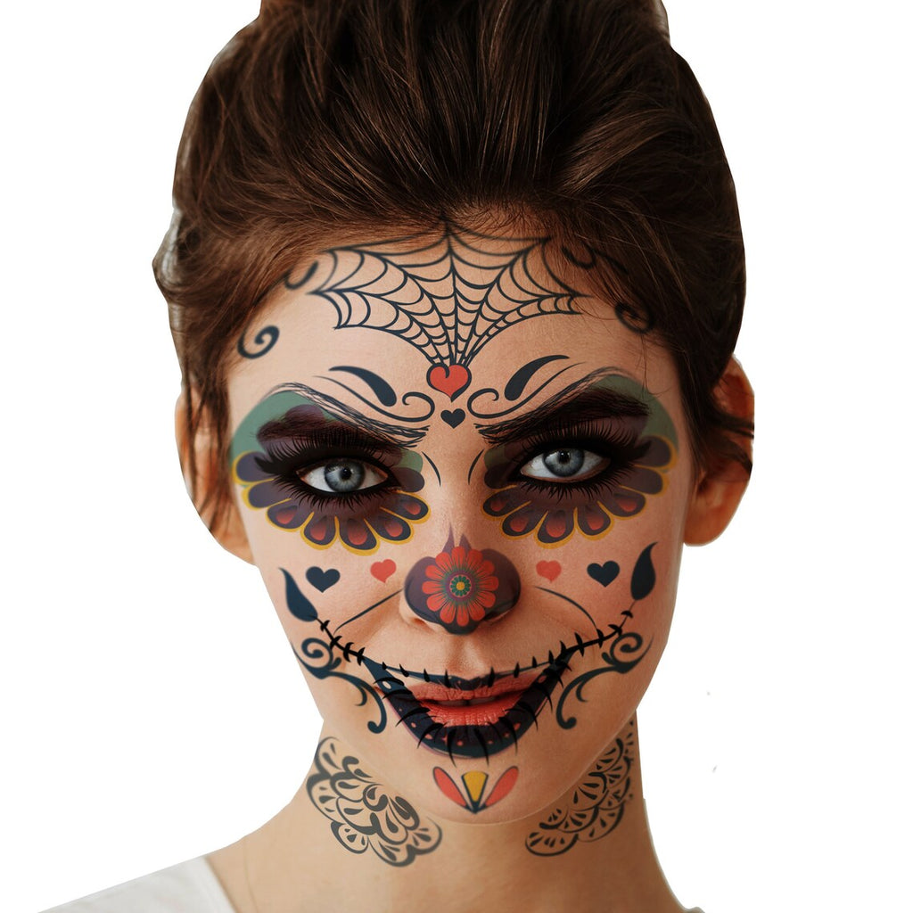 Glow In The Dark Party Skull Face Tattoo Kit