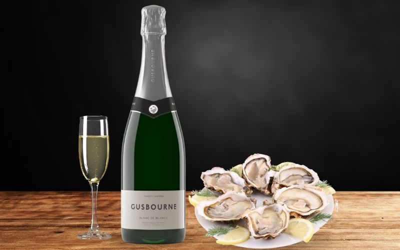 Gusbourne Blanc de Blancs 2016 and Oysters