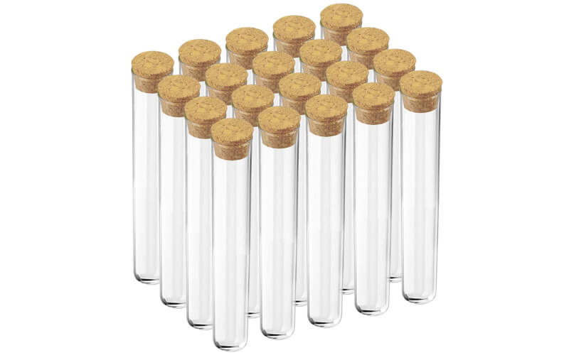 Temedon Glass Test Tubes with Cork Stoppers