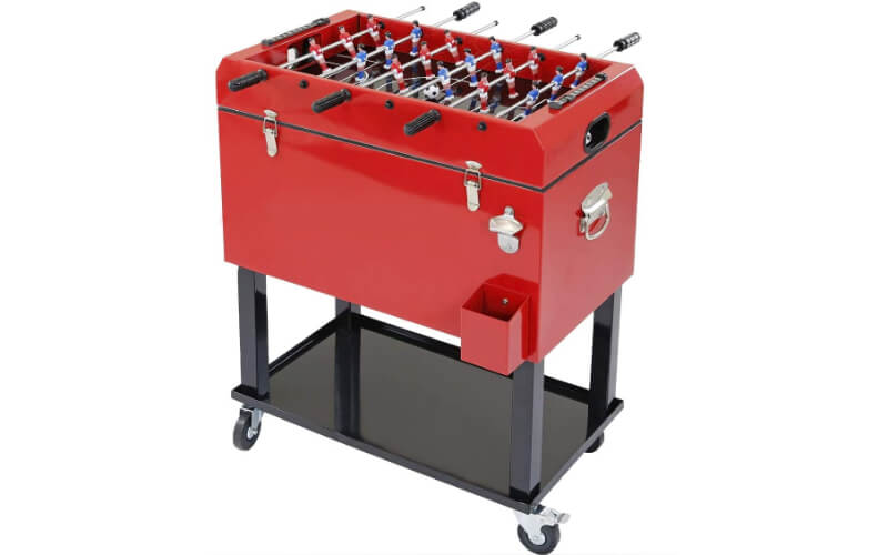 Clevr Red Patio Cooler Ice Chest with Football Table Top