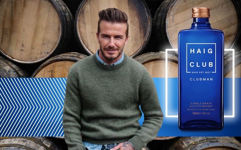 David Beckham with Haig Club Bottle