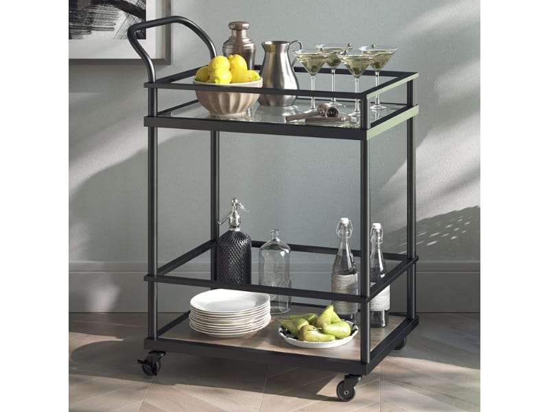 Nathan James Carter Rolling Bar Cart