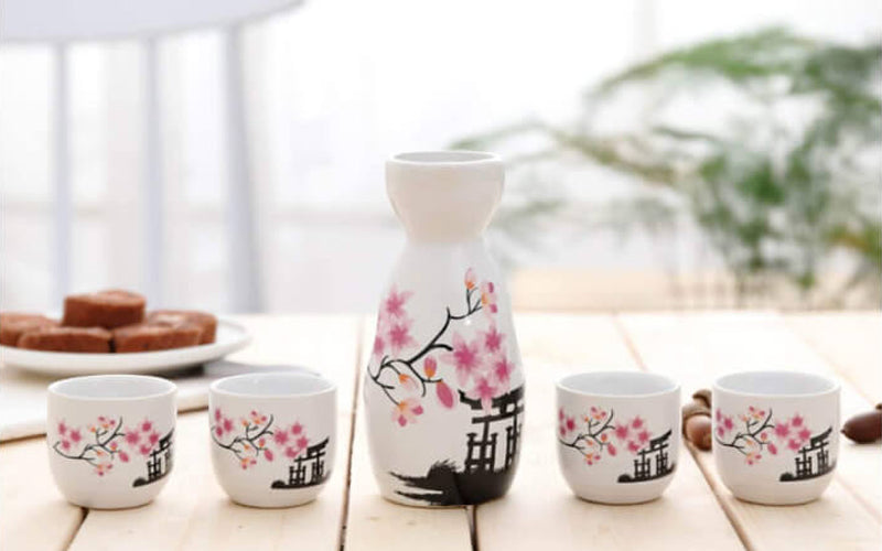 Mose Cafolo White Plum Flower Sake Set