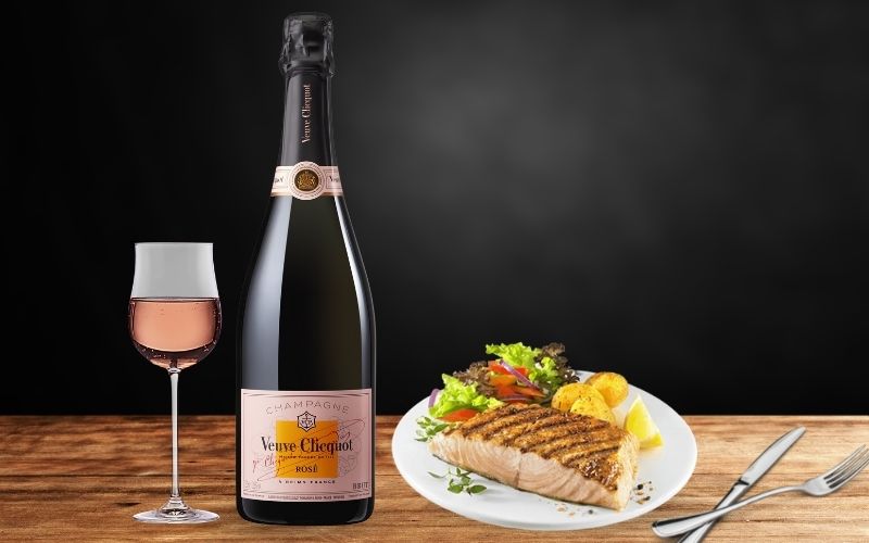 Veuve Clicquot Brut Rose and Smoked Salmon